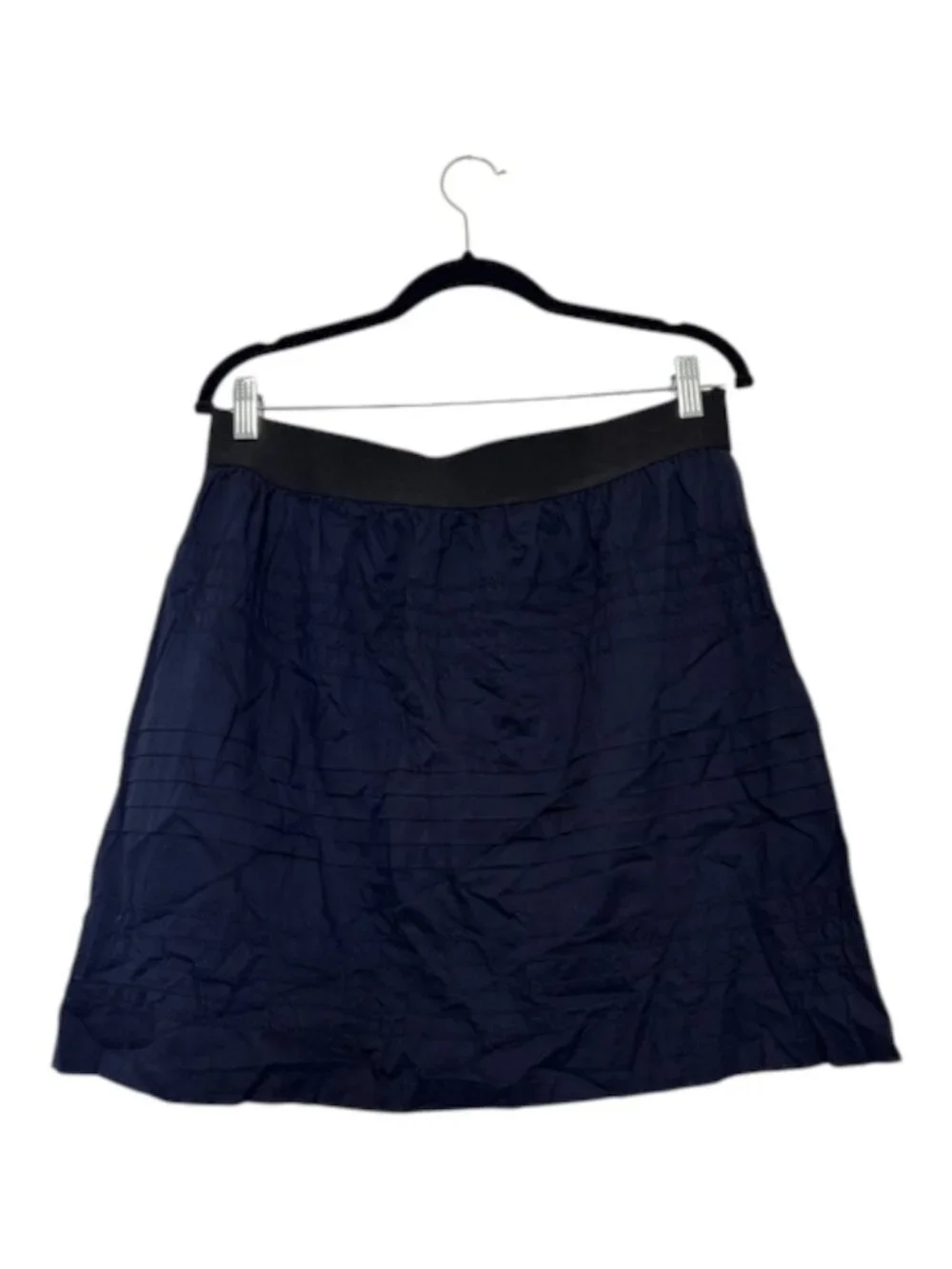 Alfani A-Line Skirt with Elastic Waistband Women's Size Petite Medium Navy Blue